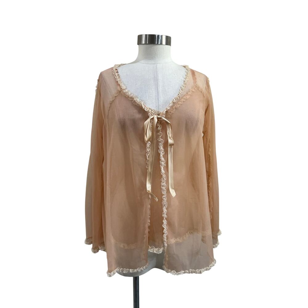 Frederick’s Hollywood Vintage Sheer Lingerie Set Lace Tank Y2K Size S